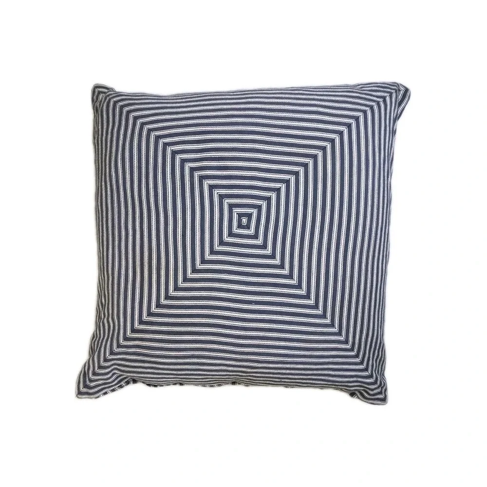 Ralph Lauren LRL Ticking Stripe‎ Blue Throw Pillow Nautical Coastal Down 20x20